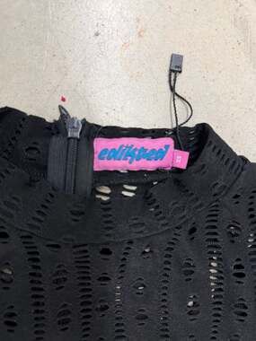 Edikted Ellery Textured Cutout Long Sleeve Mini Dress